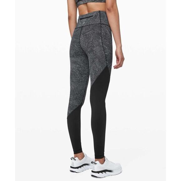 Lululemon Sz 10 Speed Wunder Tight Asym Free Spirit Ice Grey Black LW5CDYS $128 - Picture 4 of 14